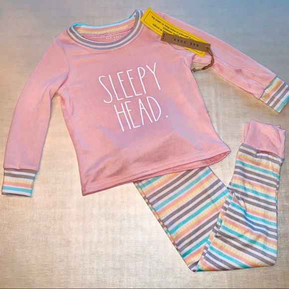 Rae Dunn Kids Christmas Pajamas SLEEPY HEAD - Picture 1 of 5